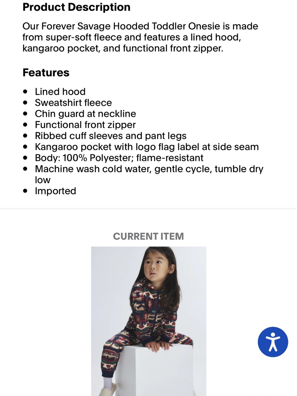 Savage x Fenty Forever Savage Hooded Toddler Onesie size 3T - Picture 3 of 7